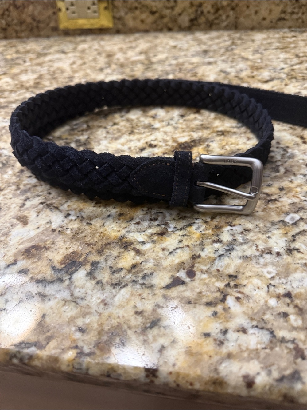 Polo by Ralph Lauren Braided Suede Belt - Black